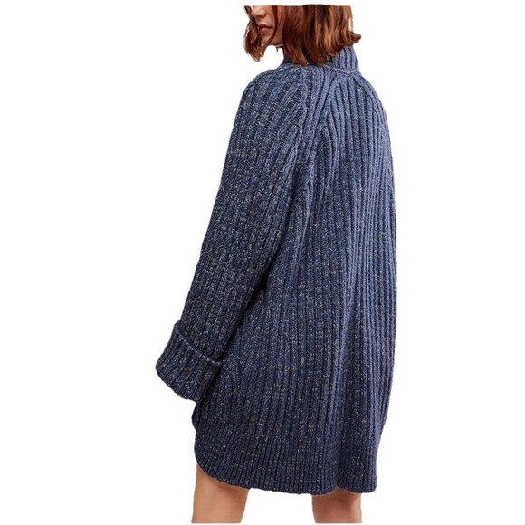 FREE PEOPLE Blossom Cardi Open Cardigan Sweater Size XS Blue NEW Boho Warm Cozy - Picture 6 of 13